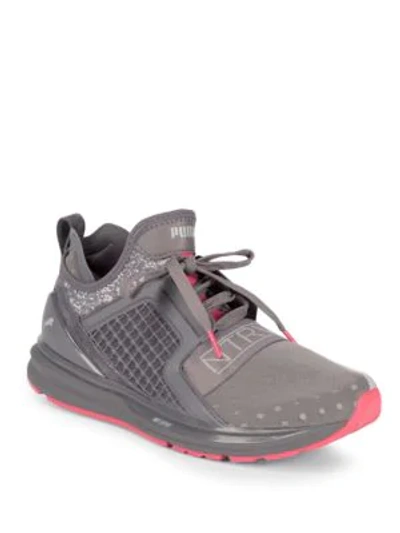 Shop Puma Ignite Sneakers In Grey Pink