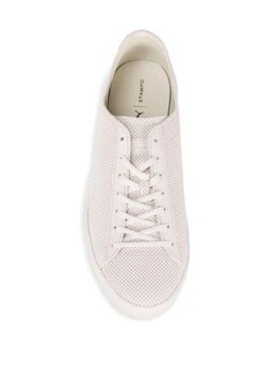 Shop Puma Clyde Leather Sneakers In White