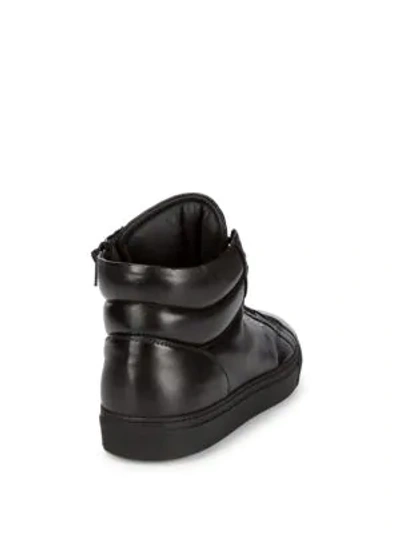Shop John Galliano High Top Leather Sneakers In Black