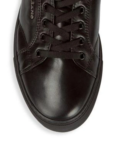 Shop John Galliano High Top Leather Sneakers In Black