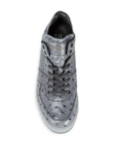 Shop Ferragamo Leather High-top Sneakers In Dark Rain