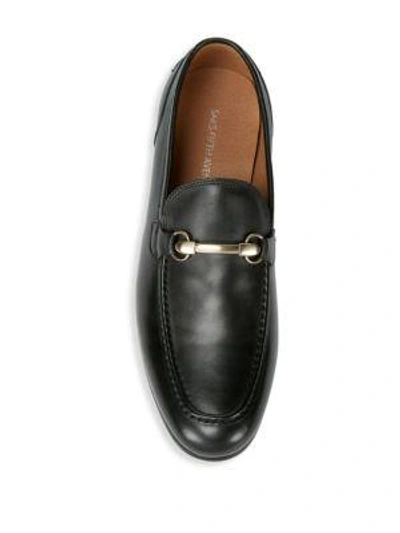 Shop Saks Fifth Avenue Firenze Leather Loafers In Navy