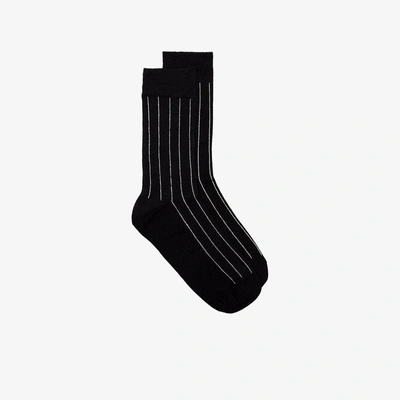 Shop Haider Ackermann Striped Socks In Black