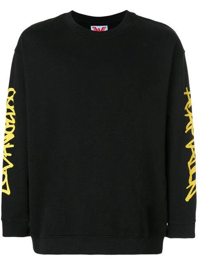 Shop Adaptation Sleeve Logo Print Sweatshirt In Black