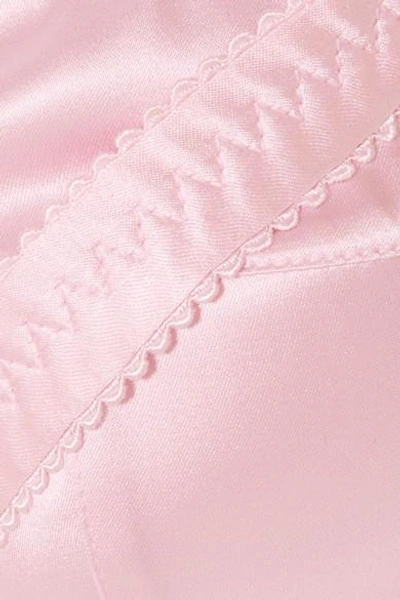 Shop Dolce & Gabbana Stretch-silk Satin Underwired Balconette Bra In Pastel Pink