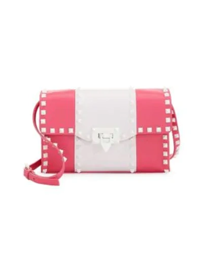 Shop Valentino Medium Free Rockstud Leather Shoulder Bag In Pink