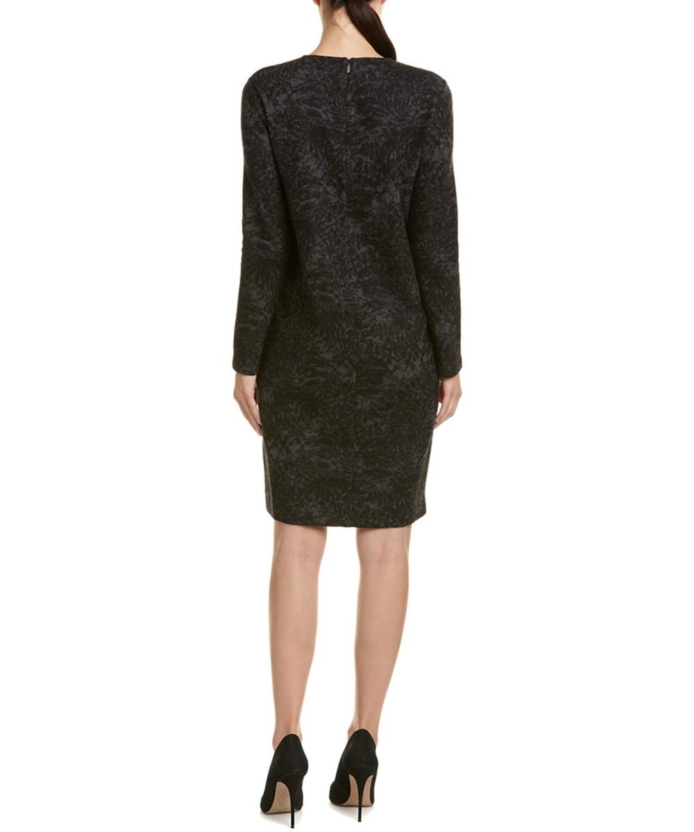 Max Mara Wool-blend Shift Dress In Dark Grey | ModeSens