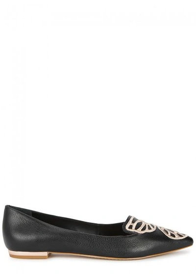 Shop Sophia Webster Bibi Butterfly-embroidered Leather Pumps In Black