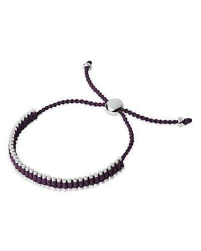 Shop Links Of London Plum Friendship Mini Bracelet In Sterling Silver/plum