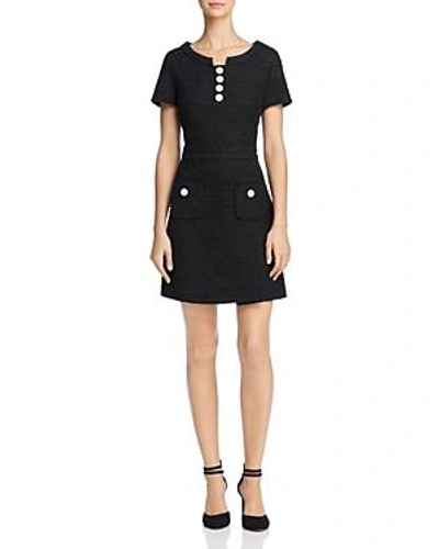 Shop Boutique Moschino Tweed A-line Dress In Black