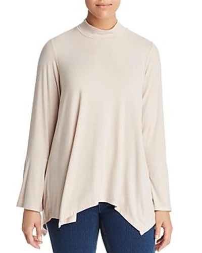 Shop B Collection By Bobeau Curvy Anna Striped Bell-sleeve Top In Tapioca