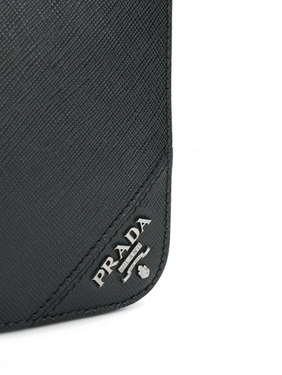 Shop Prada Logo Detail Clutch In Black