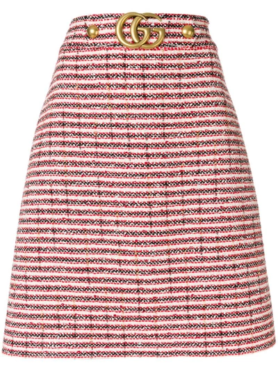 Shop Gucci Striped Tweed Skirt