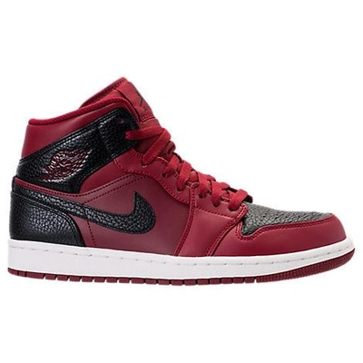 Shop Nike Men's Air Jordan 1 Mid Retro Basketball Shoes, Red