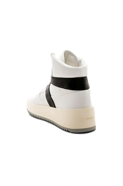 Shop Fear Of God Leather Basketball Sneakers In White