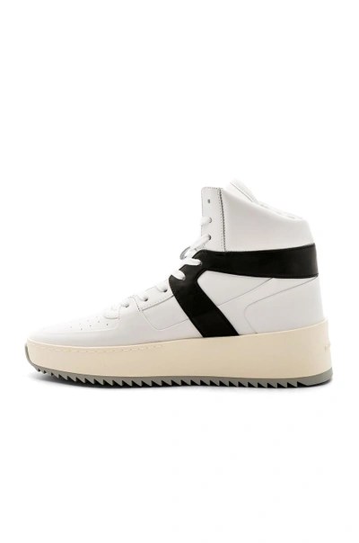 Shop Fear Of God Leather Basketball Sneakers In White