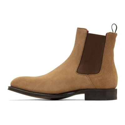 Shop Alexander Mcqueen Tan Suede Chelsea Boots In 2520tan