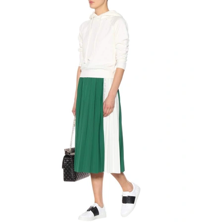 Valentino Open Sneakers With Contrasting Panel And Studded Heel In White