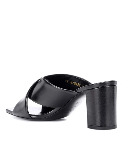 Shop Saint Laurent Loulou 70 Leather Sandals In Black