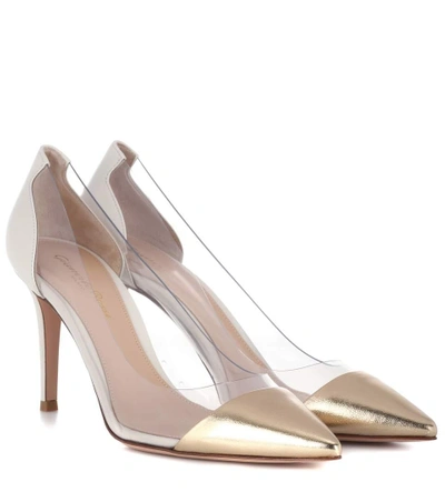 Shop Gianvito Rossi Exclusive To Mytheresa.com - Plexi 85 Leather Pumps In Gold