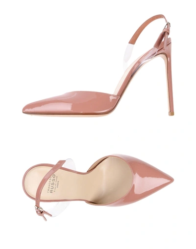 Shop Francesco Russo Woman Pumps Blush Size 6 Leather, Pvc - Polyvinyl Chloride In Pale Pink