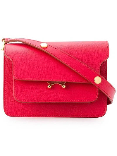 Shop Marni Mini Trunk Shoulder Bag - Red