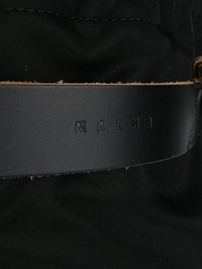 Shop Marni Leather Panel Drawstring Backpack