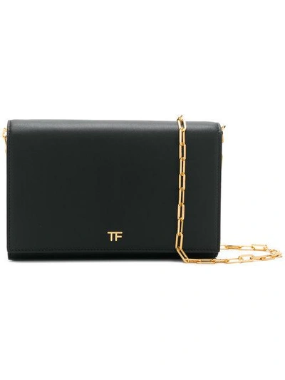 Shop Tom Ford Foldover Clutch Bag - Black