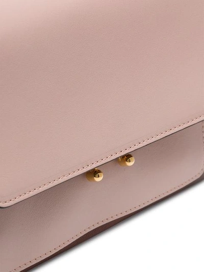 Shop Marni Dusty Pink Trunk Mini Leather Shoulder Bag