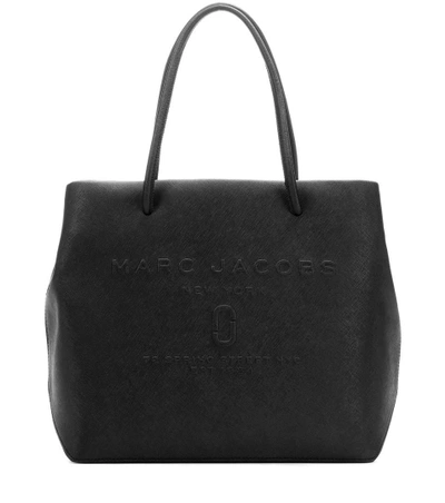 Shop Marc Jacobs Logo East West Leather Shopper In Llack