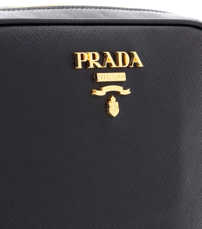 Shop Prada Saffiano Leather Crossbody Bag In Black