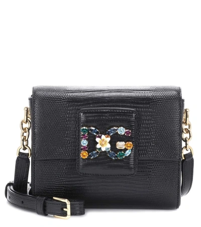 Shop Dolce & Gabbana Dg Millennials Mini Leather Shoulder Bag In Black