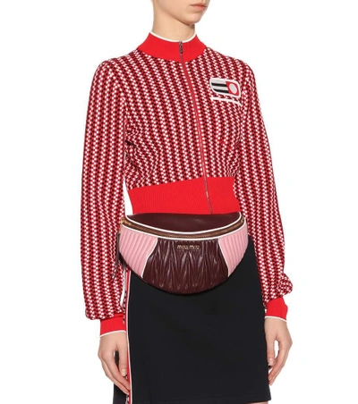 Shop Miu Miu Leather Belt Bag In Red