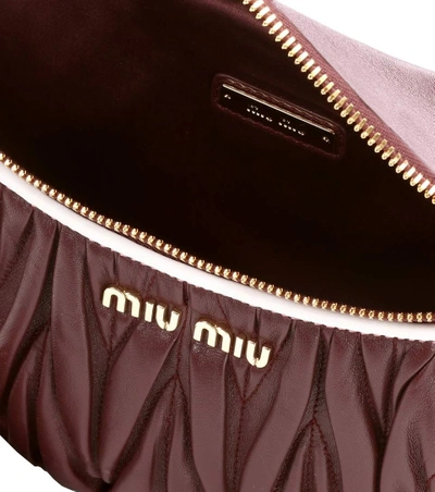 Shop Miu Miu Leather Belt Bag In Red