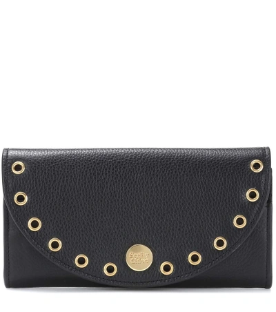 Shop See By Chloé Kriss Embellished Leather Wallet In Black