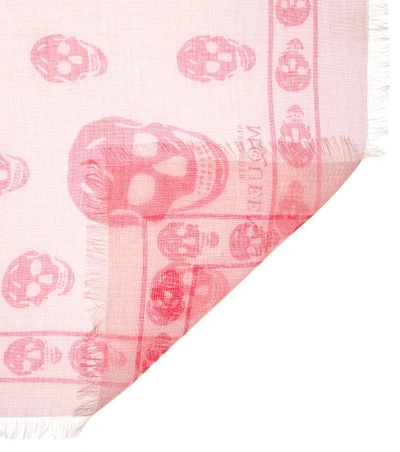 Shop Alexander Mcqueen Skull-printed Scarf In Pink