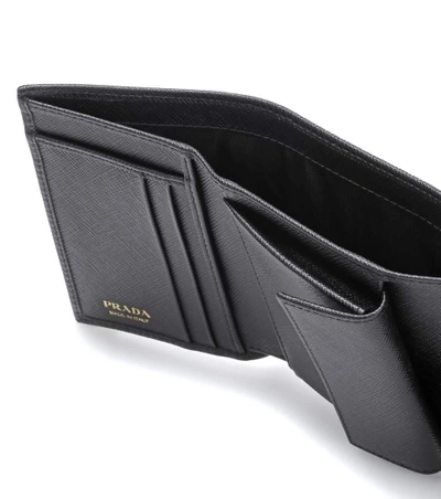 Shop Prada Leather Wallet In Black