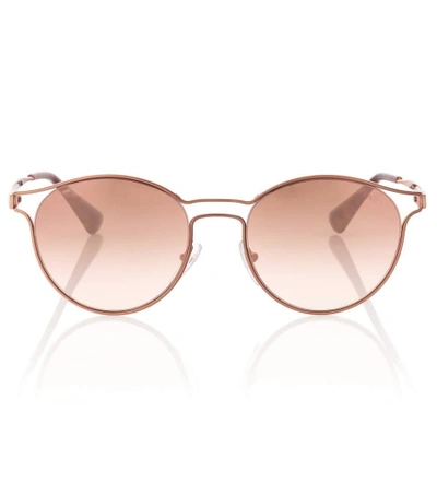 Shop Prada Round Sunglasses In Pink