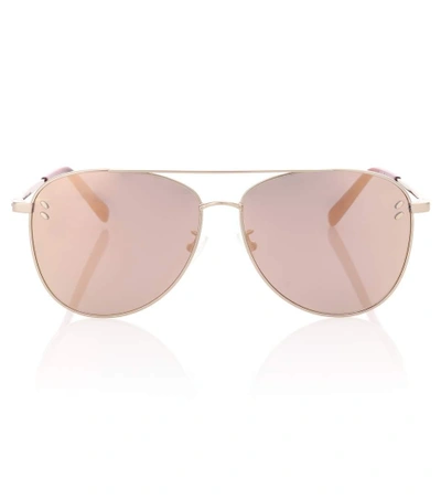 Shop Stella Mccartney Aviator Sunglasses In Metallic