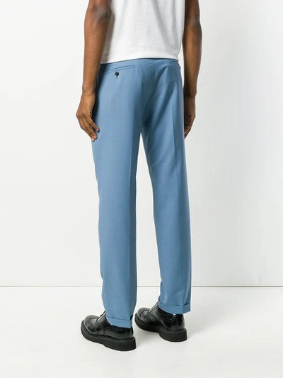 Shop Prada Straight Leg Trousers In Blue
