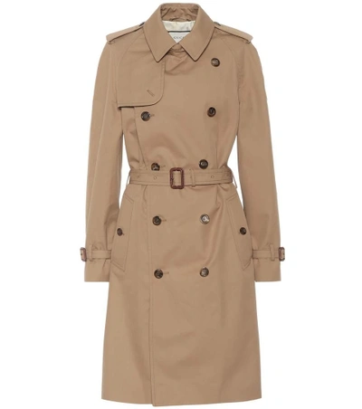 Shop Gucci Cotton-blend Trench Coat In Beige