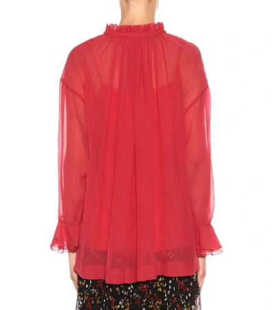 Shop See By Chloé Cotton And Silk Blouse In Red