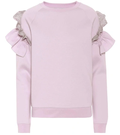 Shop Stella Mccartney Embellished Cotton-blend Sweatshirt In Pink