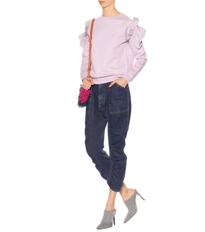 Shop Stella Mccartney Embellished Cotton-blend Sweatshirt In Pink