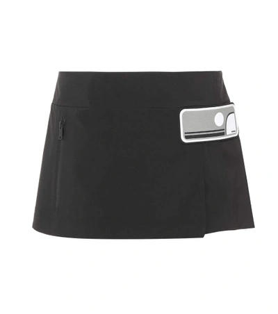 Shop Prada Embellished Mini-skirt In Black