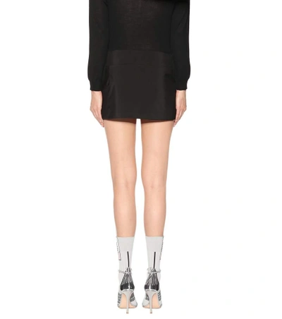 Shop Prada Embellished Mini-skirt In Black