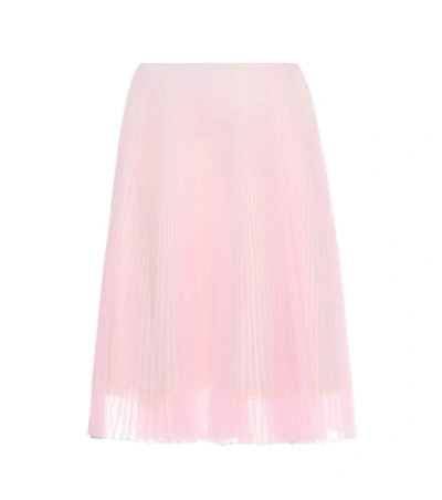 Shop Prada Pleated Cigaline Skirt In Pink