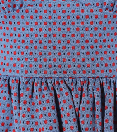 Shop Miu Miu Cotton-blend Jacquard Dress In Blue