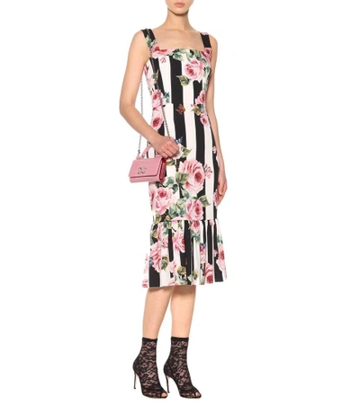 Shop Dolce & Gabbana Printed Silk-blend Dress In Multicoloured