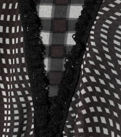 Shop Jonathan Simkhai Checkered Chiffon Dress In Black